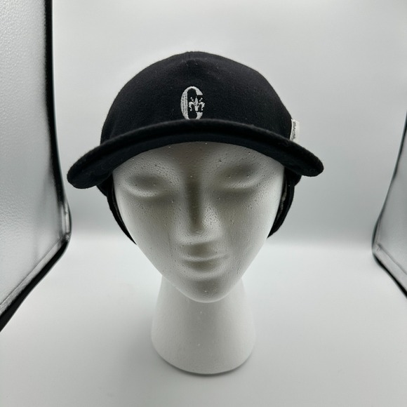 Conte Florence Hat Cap 60 Black Wool Earflap Baseball Italy Sporty Luxury - Picture 5 of 15